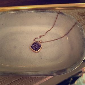 Purple Druzy Stone Necklace